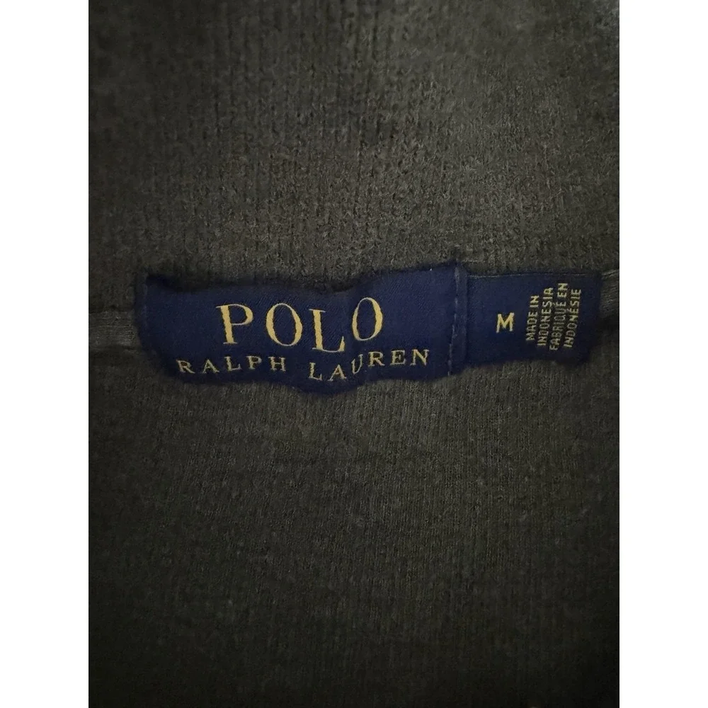 Polo Ralph Lauren Quarter Zip Pullover Sweater Green Pony Logo Medium JBHS